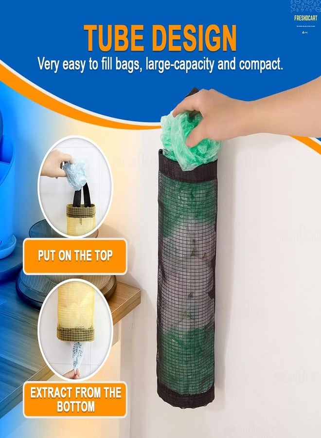 FreshDcart FDCA557 Plastic Bag Holder Foldable Breathable Hanging Trash Bags Organizer for grocery bags garbage bags for Home and Kitchen (Multicolor,Pack of 2) - Image 5